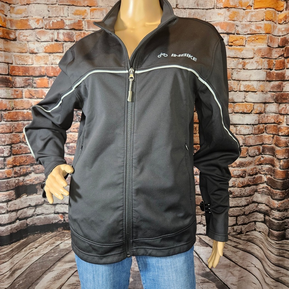 Inbike Windproof Thermal Cycling Jacket Mens Small Black Reflective Fleece Lined